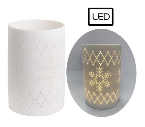 PORCELAIN LED LANTERN SNOWMAN WHITE13