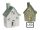PORCELAIN LED LITTLE HOUSE WHITE/GREEN13.5