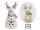 PORCELAIN LED REINDEER WHITE/RED 12.3