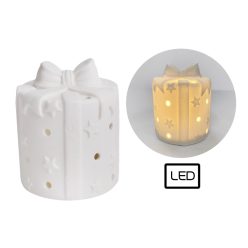 PORCELAIN LED WREATH WHITE 9.6