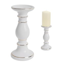 PORCELAIN SNOWMAN WHITE/RED 8.5*17.5