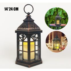 LANTERN 6-SIDED+CANDLE 14*24