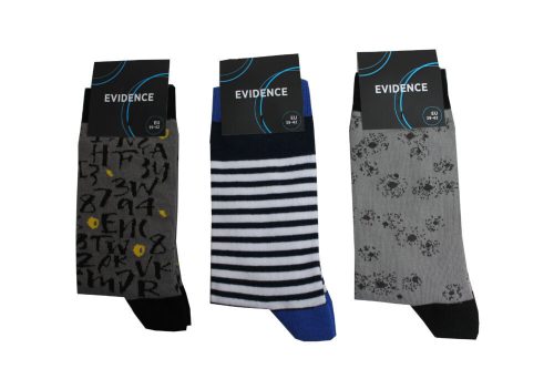 Men's cotton socks - 3 pairs - patterned - Evidence