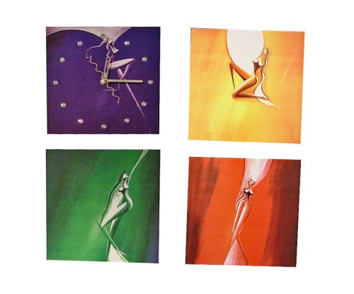 CLOCK/4PCS FEMALE NUDE 20*20CM