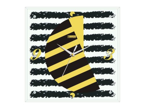 CLOCK RED-BLACK STRIPE 40CM T