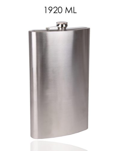 FLAT BOTTLE BLK.STEEL 1920ML