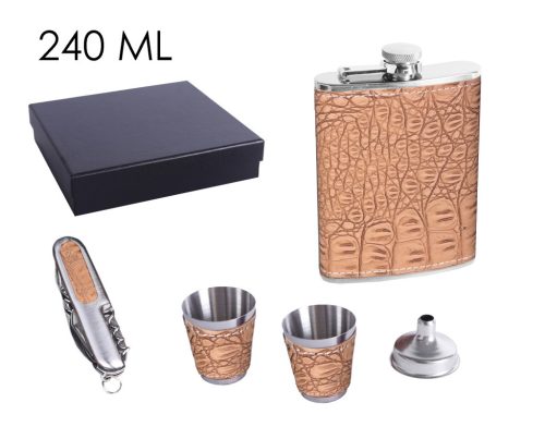 FLAT PLATE+2CUP+FUNNEL BROWN 240