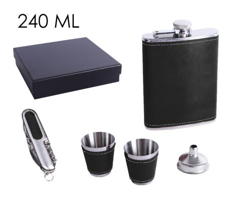 FLAT PLATE+2CUP+FUNNEL BLACK 240