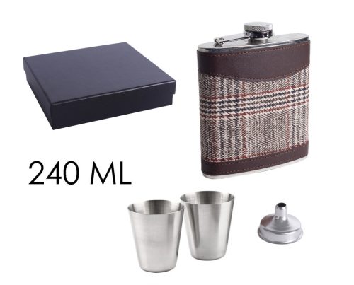 FLAT PLATE BROWN CUBE+2CUP+T 240ML