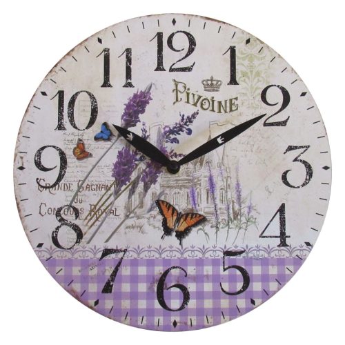 WOODEN CLOCK WALL LAVENDER29