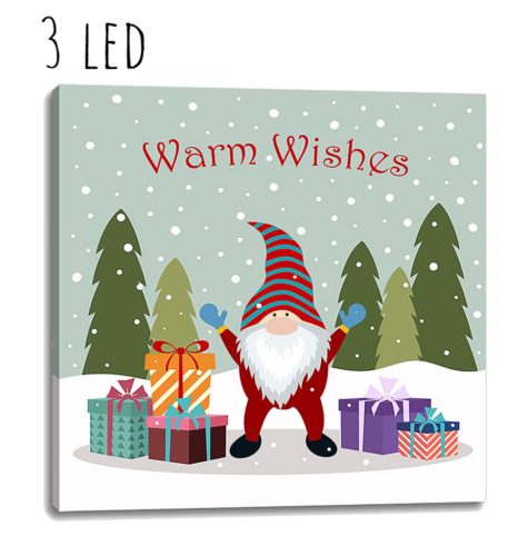 PICTURE + 3 LED BEARD + SANTA 30 * 30