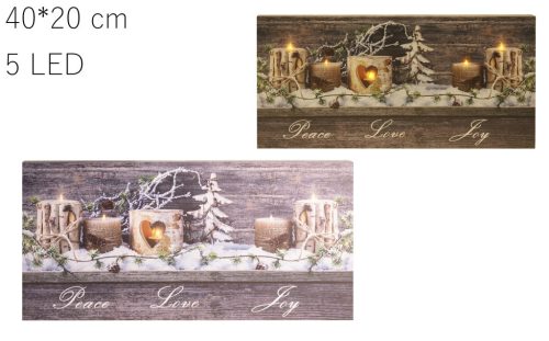PICTURE + 5 LED PEAC / LOVE / JOY 40 * 20