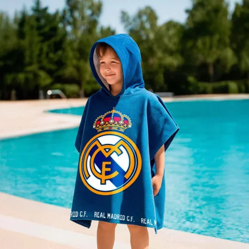 Real Madrid gyorsan száradó poncsó gyerekeknek 55x55cm