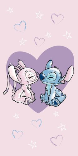 Disney Stitch Love 100% cotton beach towel - 70x140 cm