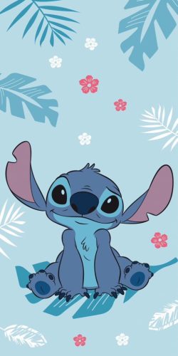 Disney Stitch Blue 100% cotton beach towel - 70x140 cm