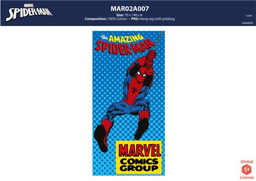 Spiderman kids beach towel - 100% cotton - 70x140 cm - navy blue
