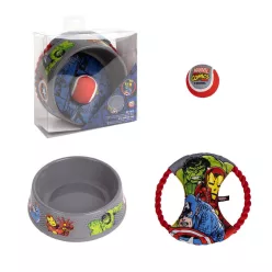 Marvel dog toy set, feeding bowl + tennis ball + frisbee