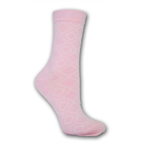 Women's socks - cotton ankle socks - 39-42 - pink checkered pattern - Evidence