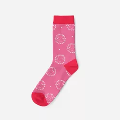   Women's cotton socks - pink-pink - circle patterned - Evidence