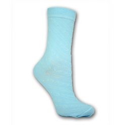   Women's socks - cotton ankle socks - 39-42 - light blue with metallic thread - Evidence