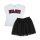 Text patterned cotton t-shirt - cool black tulle skirt for girls - white-black - 122
