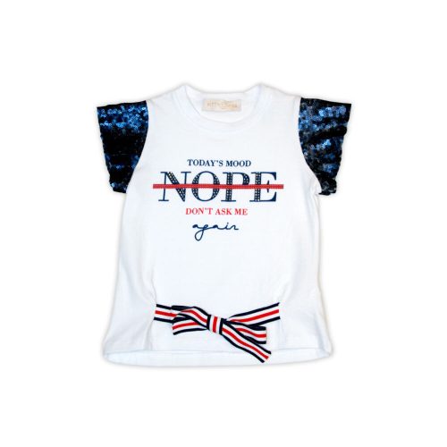 Sequined summer girl t-shirt - white - 110