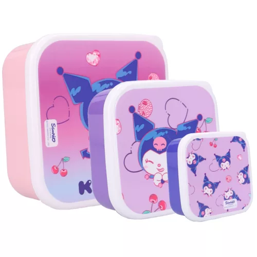Hello Kitty Kuromi Uzsonnás doboz (3in1)