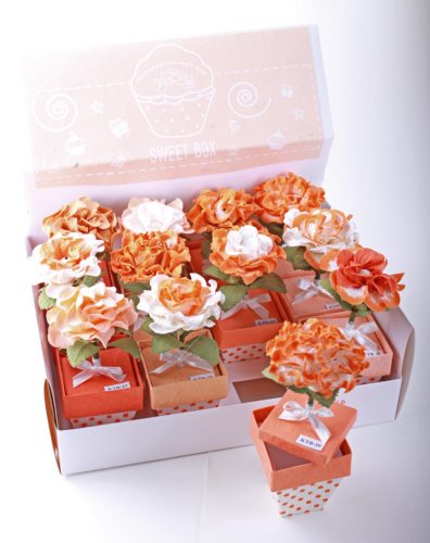 M.DOB POT+FLOWER ORANGE