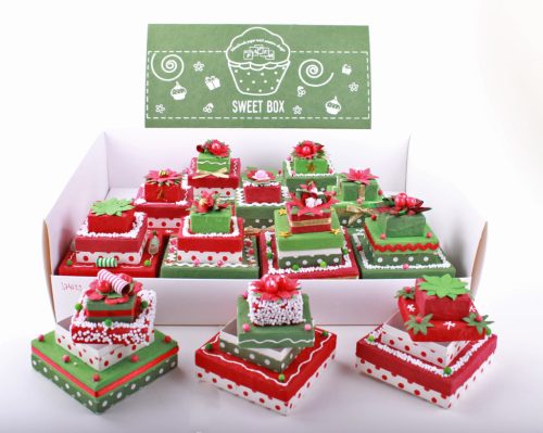 M.DOB SQUARE CAKE PINK-WHITE-GREEN