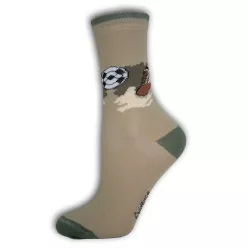   Children's ankle socks - cotton ankle socks - 23-26 - khaki with soccer balls - Evidence