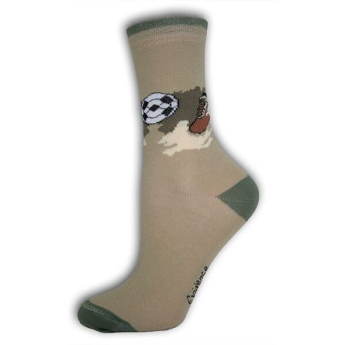 Children's ankle socks - cotton ankle socks - 23-26 - khaki with soccer balls - Evidence