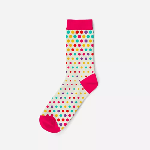 Children's cotton socks - white-pink - polka dot - Evidence