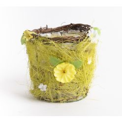 SISAL PLANTER/FLORAL GREEN 12