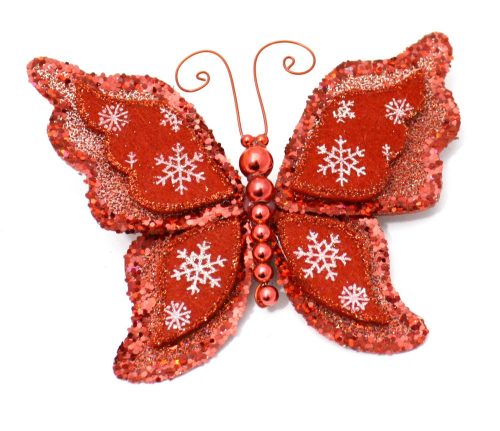 BUTTERFLY SNOWFLAKE RED 13