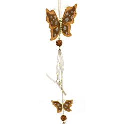 BUTTERFLY*2+DECOR SNOWFLAKE BROWN