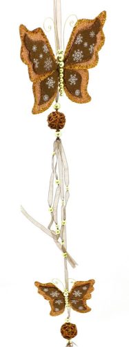 BUTTERFLY*2+DECOR SNOWFLAKE BROWN