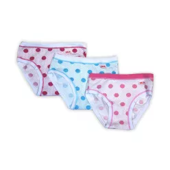   Cotton girl panties - Cottonjersey - 3-piece - polka dot - pink-pink-light blue - 122