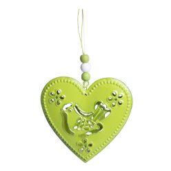 DEK.METAL HANGING HEART GREEN10ZHI