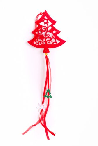 FELT TREE TOPPER RED+CORD 14*65