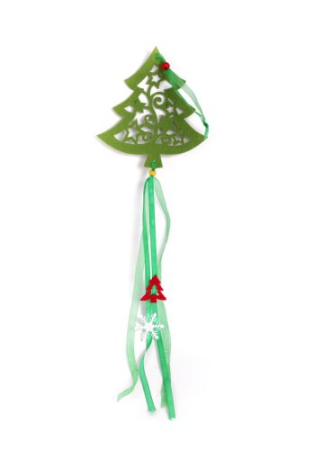 FELT TREE TOPPER GREEN+CORD 14*65