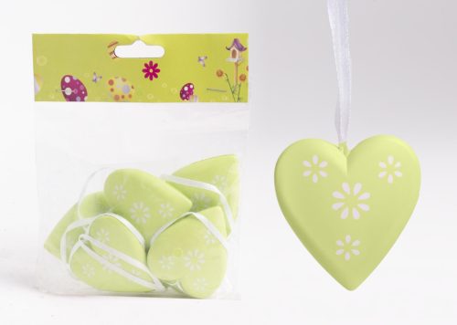 DEK.ART.HEART*6 GREEN 6CM