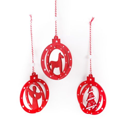 DEK.WOOD BALL DECOR RED3S