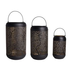 METAL LANTERN*3 BLK/GOLD 26-45