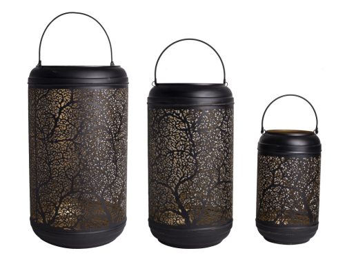 METAL LANTERN*3 BLK/GOLD 26-45