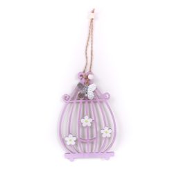 DEK.WOOD CAGE+FLOWER LIL.22CM