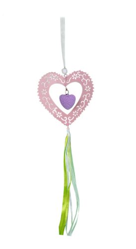 DEK.METAL HEART+RIBBON RED 58