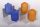 METAL OIL LAMP*2 YELLOW/BLUE GLASS