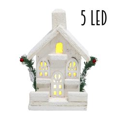 WOODEN HOUSE+5LED 3WINDOW+2WOODEN TREE 22
