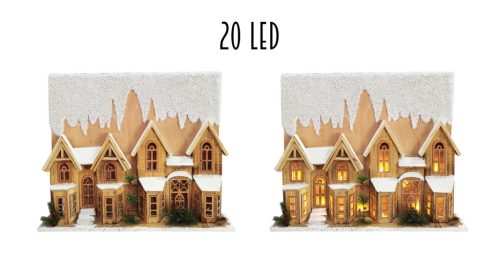 WOODEN TOWNHOUSE+20L SNOWY 64*9*51