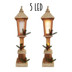 WOODEN STREET LAMP GOLDEN+5 LED 12*60